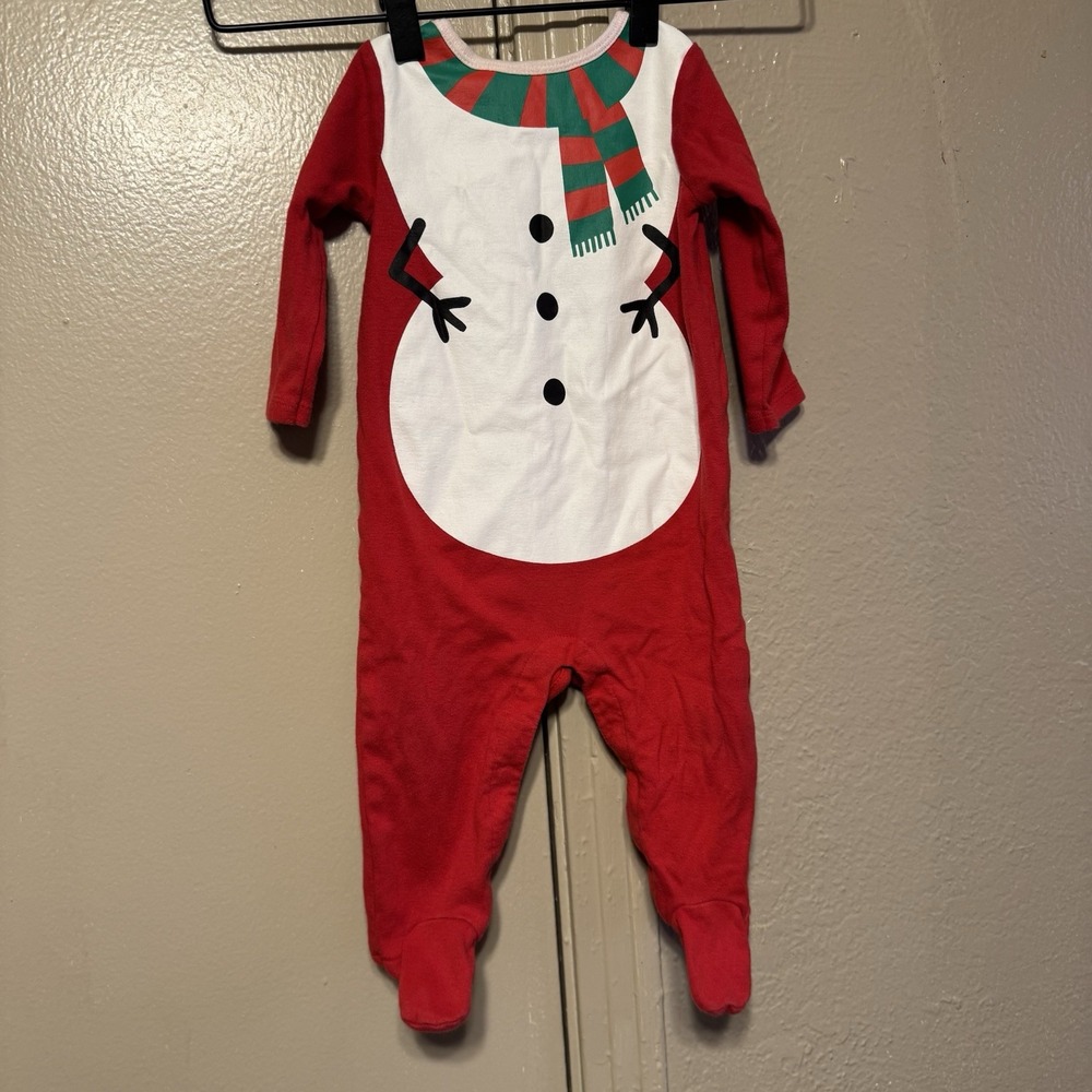 Carter's Baby 9‎ Mos Snowman Pjs Holiday Clothes One Piece
